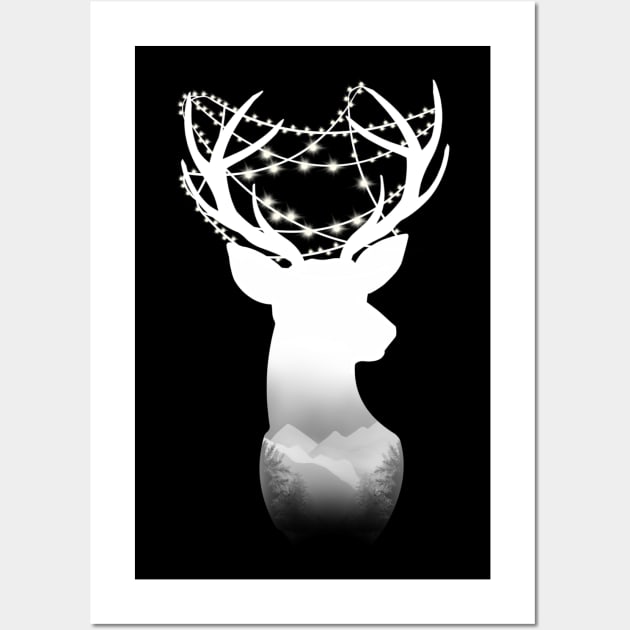 Deer lights Wall Art by Morishasha